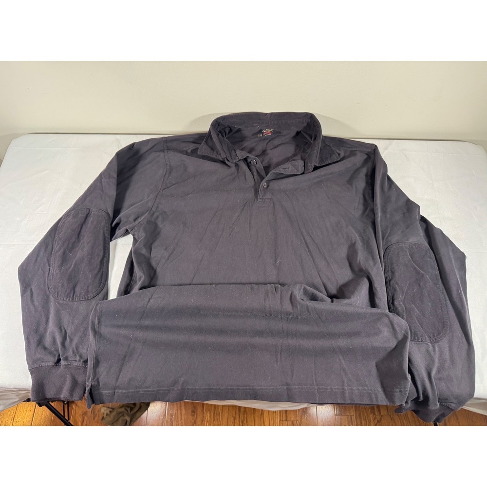 Paul & Shark Yachting Mens Navy Blue Long Sleeve Polo Elbow Patches 2XL Italy
